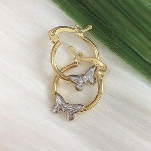18K GOLD FILLED HOOP EARRINGS. SMALL. CLIP-TOP